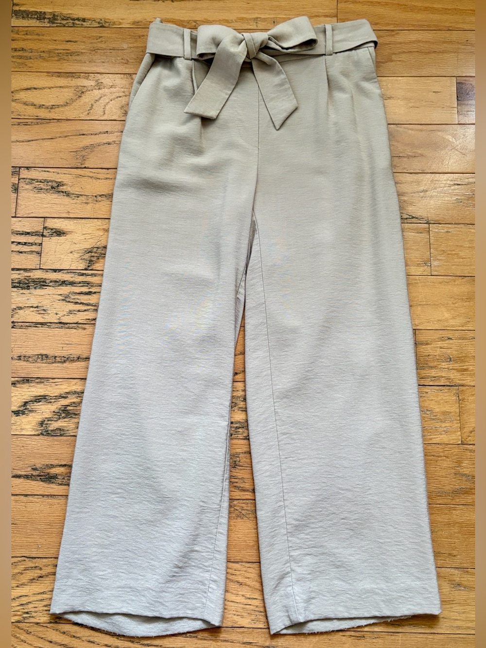 LOFT Light Taupe Wide Leg Cropped Pants